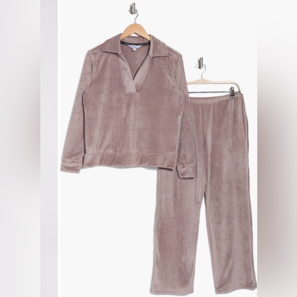 NWT Nicole miller ribbed velour matching set
